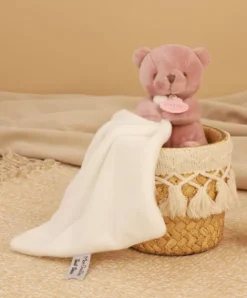Doudou et Compagnie Doudou mouchoir- Mon petit ourson - Rose - 10 cm
