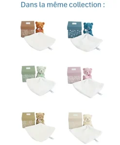 Doudou et Compagnie Doudou mouchoir- Mon petit ourson - Rose - 10 cm