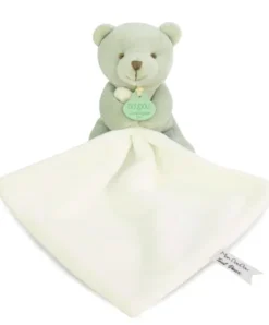 Doudou et Compagnie Doudou mouchoir- Mon petit ourson - Vert Clair - 10 cm