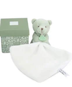 Doudou et Compagnie Doudou mouchoir- Mon petit ourson - Vert Clair - 10 cm
