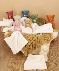 Doudou et Compagnie Doudou mouchoir- Mon petit ourson - Vert Clair - 10 cm