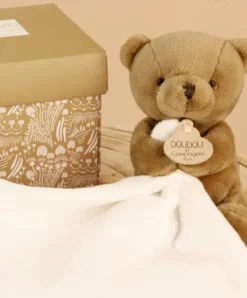 Doudou et Compagnie Doudou mouchoir- Mon petit ourson - Marron - 10 cm