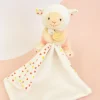 Doudou et Compagnie Doudou mouchoir mouton blanc et orange - 11 cm