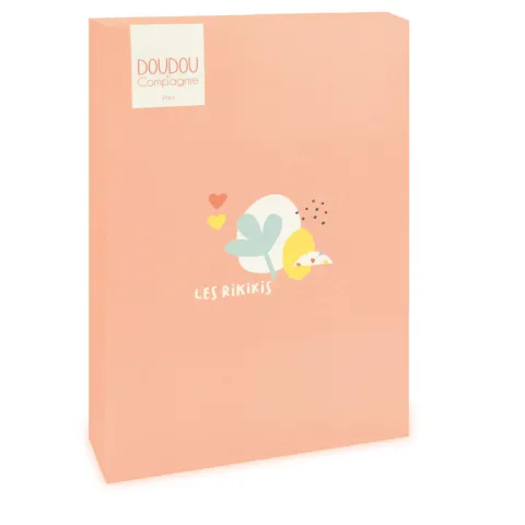 Doudou et Compagnie Doudou mouchoir mouton blanc et orange - 11 cm