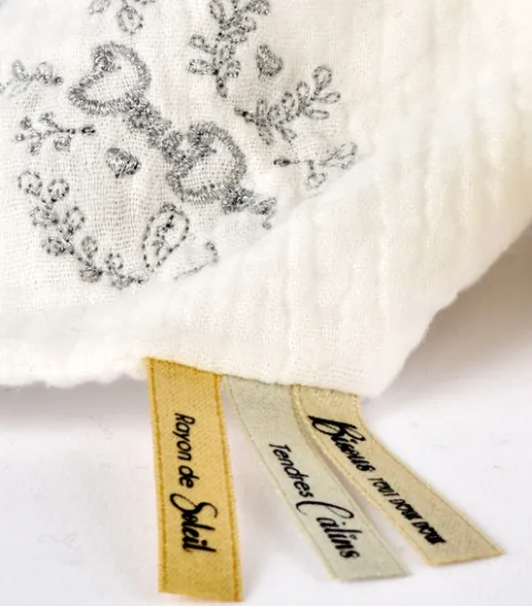 Doudou et Compagnie Doudou mouchoir ours Blanc - 30 cm - Collection Anniversaire