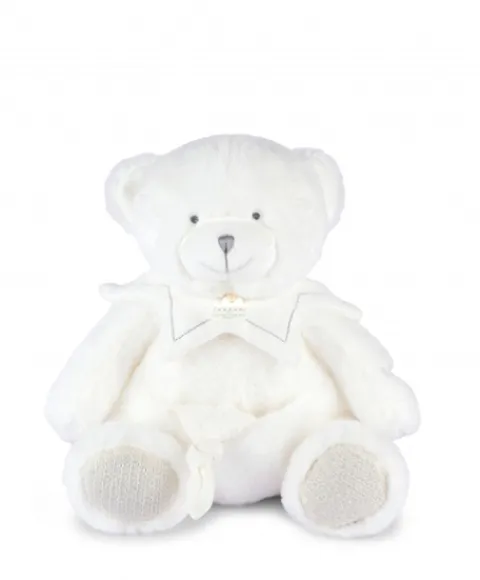 Doudou et Compagnie Doudou mouchoir ours Blanc - 30 cm - Collection Anniversaire