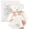 Doudou et Compagnie Doudou mouchoir ours Rose - 30 cm - Collection Anniversaire