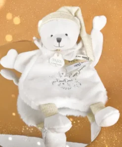 Doudou et Compagnie Doudou Ours cape Blanc - 25 cm - Collection Anniversaire