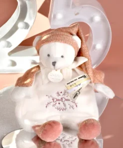 Doudou et Compagnie Doudou Ours cape Rose - 25 cm - Collection Anniversaire