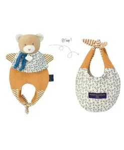 Doudou et Compagnie Doudou Ours marionnette - Petit sac - Amusette 3 EN 1