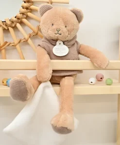 Doudou et Compagnie Doudou Ours marron avec mouchoir - Sweety - 25 cm