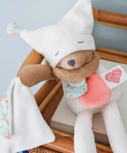Doudou et Compagnie Doudou ours mouchoir 3 histoires - Blanc