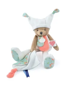 Doudou et Compagnie Doudou ours mouchoir 3 histoires - Blanc