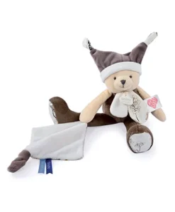 Doudou et Compagnie Doudou ours mouchoir 3 histoires - Marron
