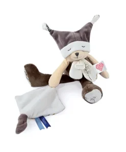 Doudou et Compagnie Doudou ours mouchoir 3 histoires - Marron