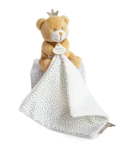 Doudou et Compagnie Doudou ours mouchoir marron Petit Roi - 10 cm