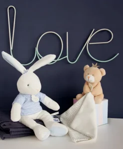 Doudou et Compagnie Doudou ours mouchoir marron Petit Roi - 10 cm