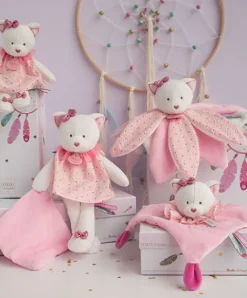Doudou et Compagnie Doudou plat Chat rose - Attrape-rêves - 20 cm