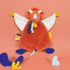 Doudou et Compagnie Doudou plat dinosaure orange Lou - 25 cm