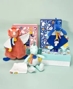 Doudou et Compagnie Doudou plat dinosaure orange Lou - 25 cm