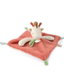 Doudou et Compagnie Doudou plat girafe beige et rouge -25 cm