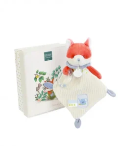 Doudou et Compagnie Doudou plat hochet billes - Renard Romarin - 21 cm