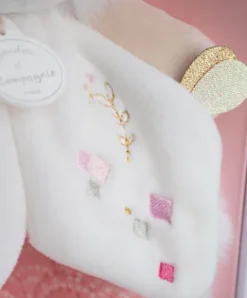 Doudou et Compagnie Doudou plat lapin de sucre rose - 24 cm