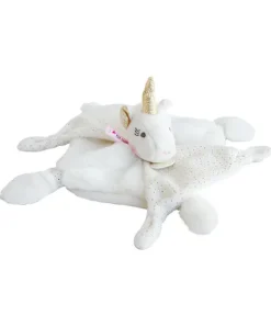 Doudou et Compagnie Doudou plat Licorne blanche - 22 cm