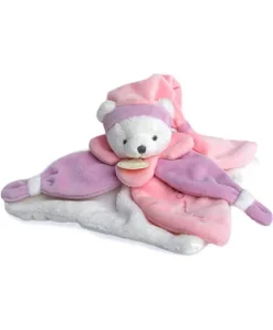 Doudou et Compagnie Doudou plat Ours Collector rose - 24 cm