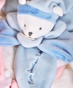 Doudou et Compagnie Doudou plat Ours Collector bleu - 24 cm