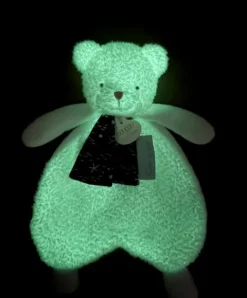 Doudou et Compagnie Doudou plat Ours Luminescent - 26 cm - Clair de Lune