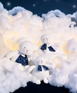 Doudou et Compagnie Doudou plat Ours Luminescent - 26 cm - Clair de Lune