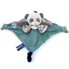 Doudou et Compagnie Doudou plat panda vert avec marionnette à doigt - 30 cm
