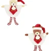 Doudou et Compagnie Doudou plat petit lutin Noël rouge et blanc - Modèle aléatoire- 17 cm
