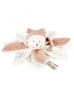 Doudou et Compagnie Doudou plat pétales Ours Rose - 25 cm - Collection Anniversaire