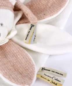 Doudou et Compagnie Doudou plat pétales Ours Rose - 25 cm - Collection Anniversaire