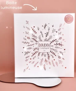 Doudou et Compagnie Doudou plat pétales Ours Rose - 25 cm - Collection Anniversaire