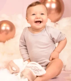 Doudou et Compagnie Doudou plat pétales Ours Rose - 25 cm - Collection Anniversaire