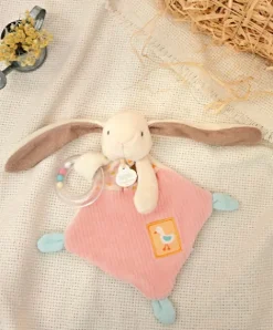 Doudou et Compagnie Doudou plat rose - LAPIN CIBOULETTE- 27 cm