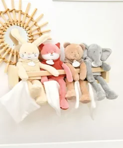 Doudou et Compagnie Doudou Renard rose avec mouchoir - Sweety - 25 cm