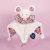 Doudou et Compagnie Doudou Souris blanche - Cocon - Balle d'éveil - 3 EN 1