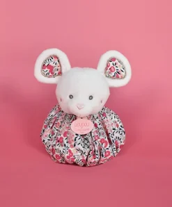 Doudou et Compagnie Doudou Souris blanche - Cocon - Balle d'éveil - 3 EN 1