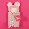 Doudou et Compagnie Doudou Souris blanche avec cape - Papillotte - 3 EN 1