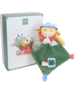 Doudou et Compagnie Doudou vache avec hochet billes - Aneth -21 cm