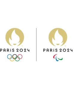 Doudou et Compagnie Hochet mascotte jeux olympiques 2024 avec anneau en bois - 17 cm