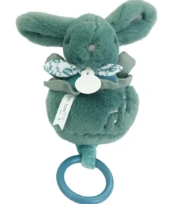Doudou et Compagnie Lapin DOUDOU® - boite à musique lapin - 20 cm - Vert