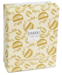 Doudou et Compagnie Lapin DOUDOU® - boite à musique lapin - 20 cm - Jaune moutarde