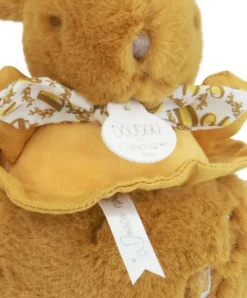 Doudou et Compagnie Lapin DOUDOU® - boite à musique lapin - 20 cm - Jaune moutarde