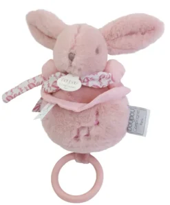 Doudou et Compagnie Lapin DOUDOU® - boite à musique lapin - 20 cm - Rose
