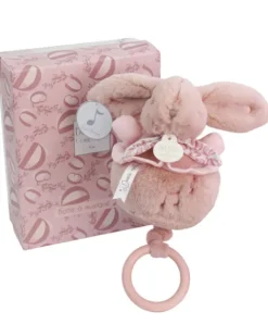 Doudou et Compagnie Lapin DOUDOU® - boite à musique lapin - 20 cm - Rose